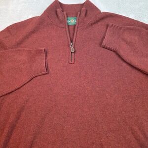 Alan Paine Lambswool Quarter Zip Sweater Mens 46 Burgundy UK46 EUR54